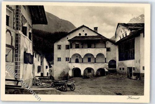 7550 Scuol Schuls - Holzkarren, Hof