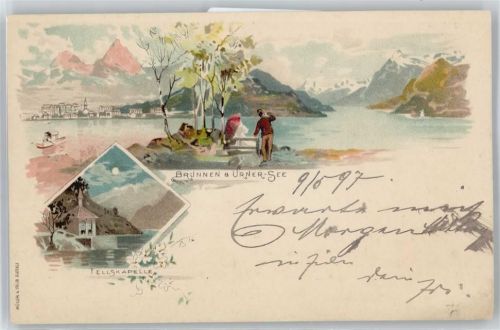 6440 Brunnen Lithographie