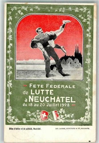 2000 Neuchâtel Neuenburg 1908 Künstlerkarte Eidgenössisches Kampffest