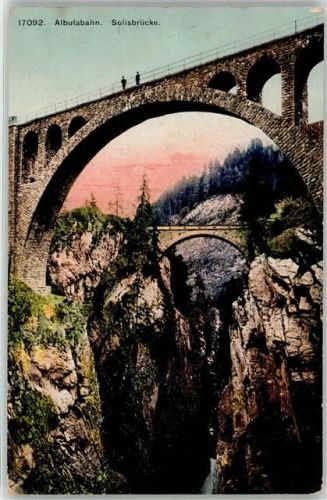 Albula 1908 - Solisbrücke Albulabahn