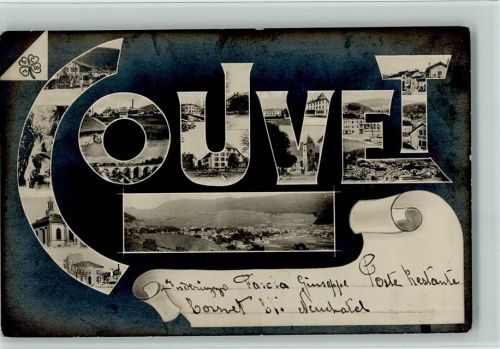 2108 Couvet 1918 Fotomontage AK Bilder in den Buchstaben AK
