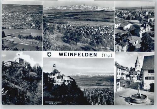 8570 Weinfelden - Luftaufnahmen, Brunnen, restaurant Thurberg, Burg