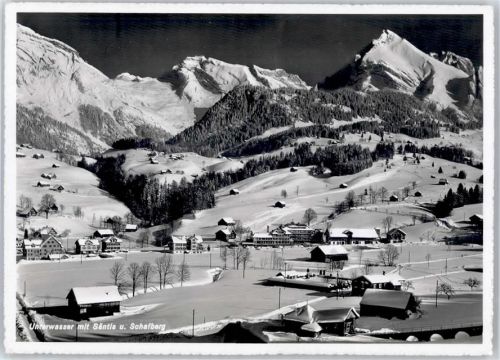 9657 Unterwasser Foto AK Hotel Sternen Säntis Schafberg