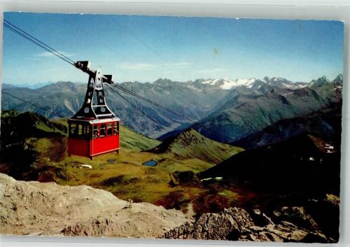 7260 Davos Dorf Foto AK Seilbahn Weißfluhgipfelbahn