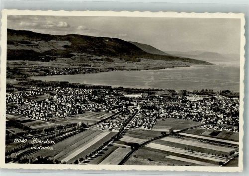1400 Yverdon-les-Bains Foto AK Fliegeraufnahme
