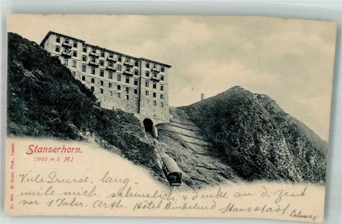 6362 Stansstad 1900 Foto AK Bergbahn Stanserhorn Hotel