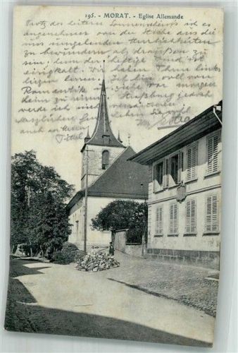 3280 Murten Morat 1909 Foto AK Deutsche Kirche