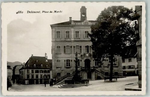 2800 Delémont Delsberg 1934 Foto AK Marktplatz