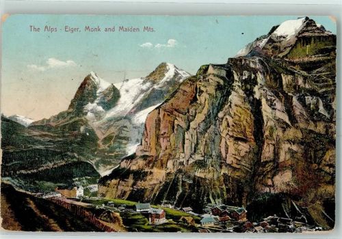 3825 Mürren 1909 - The Alps Eiger Monk and Maiden Mts