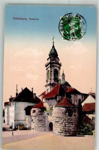 4500 Solothurn Soleure 1920 Foto AK Baslertor Breifmarke Bidlseite