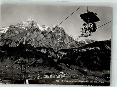 9658 Wildhaus 1950 Foto AK Seilbahn