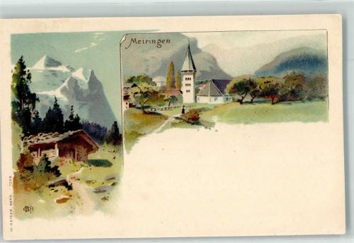 3860 Meiringen 1899 Künstlerkarte sign. C Bft