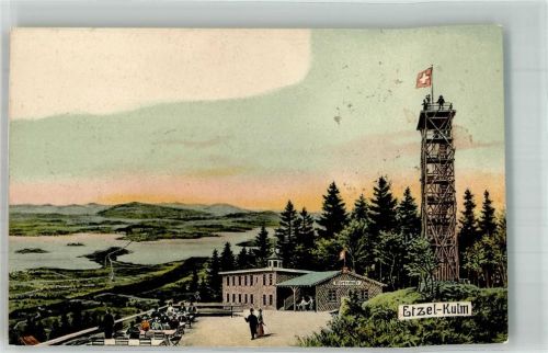 8835 Feusisberg 1906 Foto AK Aussichtsturm Gasthaus Etzel-Kulm
