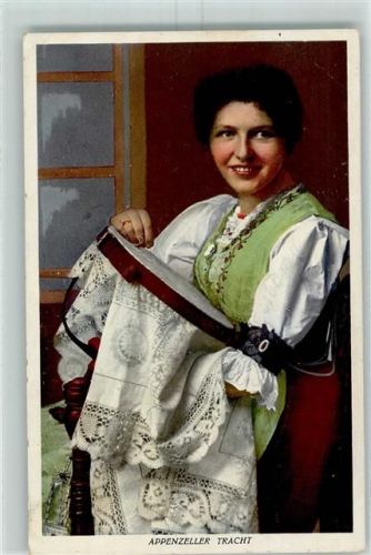 1922 - Künzli Tobler 8347 Frau mit einem Stickrahmen AK