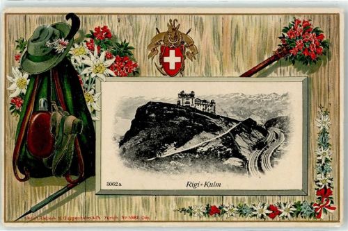 6410 Rigi Kulm 1909 Prägedruck Wappen