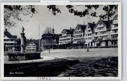 9056 Gais - Dorfplatz Brunnen