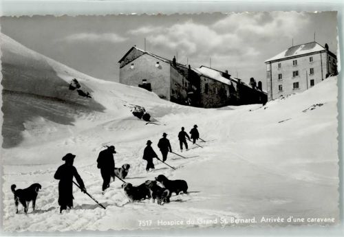 Hospiz Großer Sankt Bernhard Pass - Arrivee d une Caravane hiver