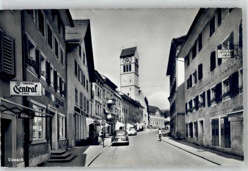 8730 Uznach - Straße Cafe Central Kirche Auto Gasthaus Gemsu