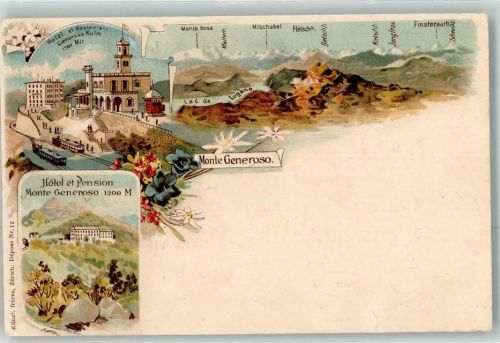 6821 Rovio 1908 Gebrauchsspuren Hotel Pension Monte Generoso Lithographie Künzli Zürich Depose Nr. 12