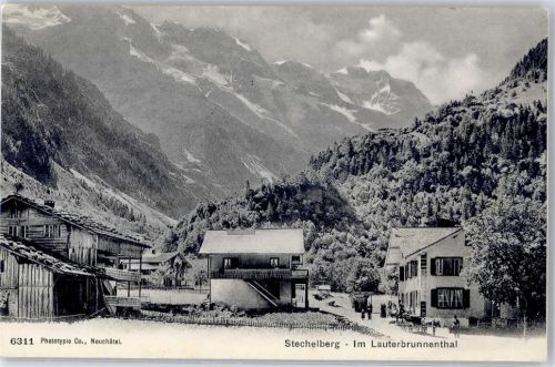 3824 Stechelberg Lithographie Im Lauterbrunnental