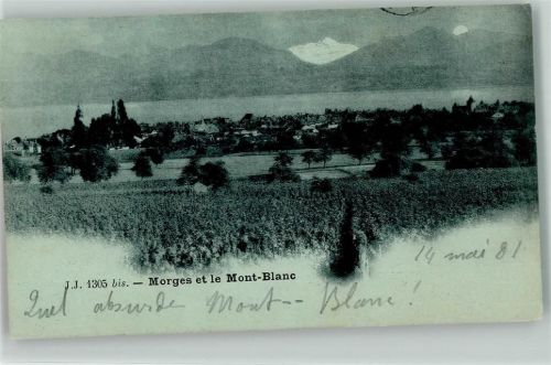 1110 Morges 1901 Mondschein Mont Blanc
