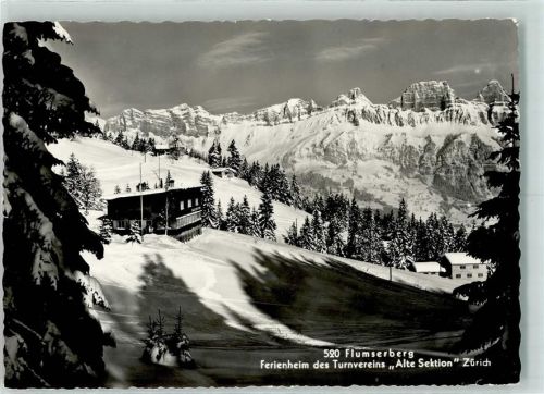 8896 Bergheim Flumserberg 1960 - Winter Ferienheim des Turnverein Sektion Zürich