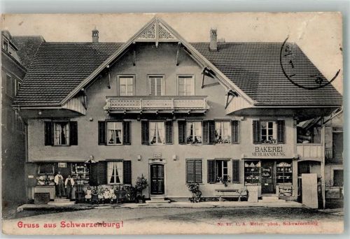 3150 Schwarzenburg 1907 Gebrauchsspuren Geschäft Mehl- Handlung Bäckerei