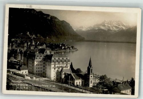 1820 Montreux 1927 Foto AK Kirche Allemande Montreux Palace
