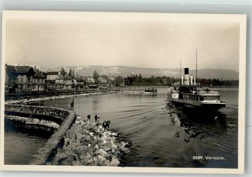 1290 Versoix Foto AK Hafen Dampfschiff