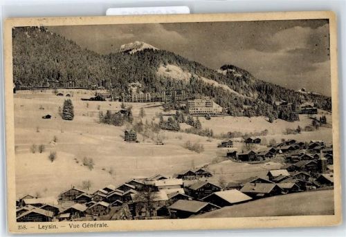 1854 Leysin - Winter- Karte, Ortsansicht