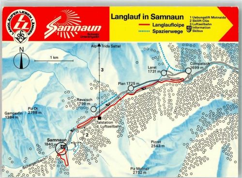 7563 Samnaun Dorf KEINE AK Skigebiet Werbe AK