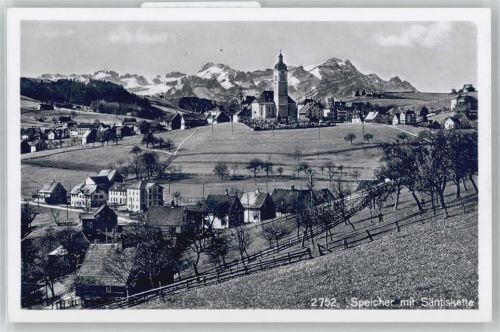 9042 Speicher - Kirche, Ortsansicht, Säntiskette