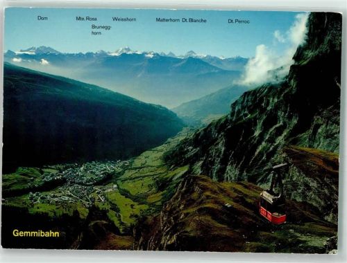 3954 Leukerbad Loèche-les-Bains Foto AK Seilbahn Gemmi Foto Klopfenstein