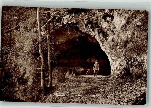 1337 Vallorbe 1915 Foto AK Höhle La Grotte aux Fées