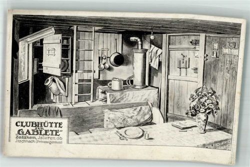 8700 Itschnach 1921 Radierung Pension Klubhütte zur Gablette Zollikon