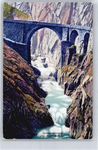6490 Andermatt - Gotthardstraße, Teufelsbrücke, Reuss