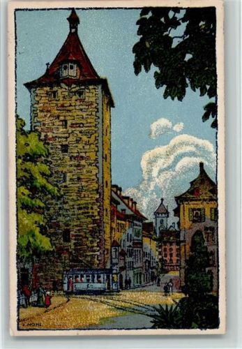 8200 Schaffhausen Sciaffusa 1919 Künstlerkarte Obertor - sign Nohl