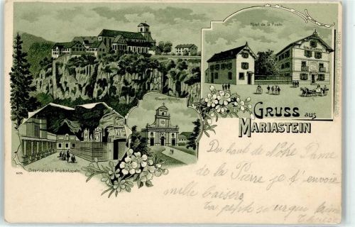 4115 Mariastein 1901 Lithographie Hotel zur Post