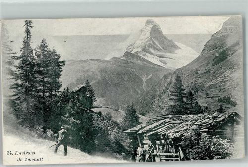 3920 Zermatt - Bauer bei der Feldarbeit