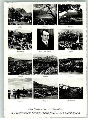 9490 Vaduz Foto AK Fürst Franz Josef II. Triesen Balzers Triesenberg Schaan Planken Eschen Mauren Gamprin Rugell Schellenberg