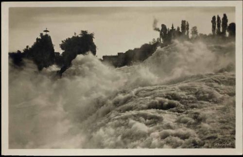 um 1930 - Rheinfall, Schneelawine,Photoglob AKU2
