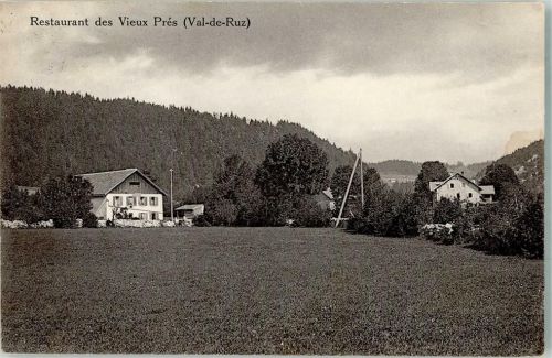 2054 Les Vieux-Prés 1921 Foto AK Gasthaus des Vieux Prés Val de Ruz