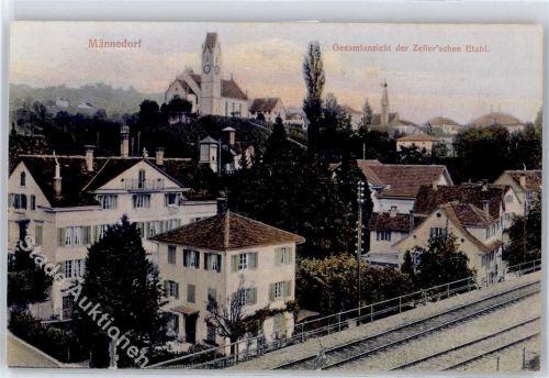 8708 Männedorf - Gesamtansicht der Zeller´schen Etabl
