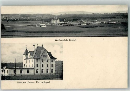 8302 Kloten 1912 Foto AK Kaserne Waffenplatz Kantine Feldbatterie