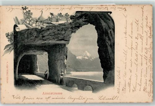 Axenstrasse 1902 Werbe AK Werbung Winterthur Versicherung