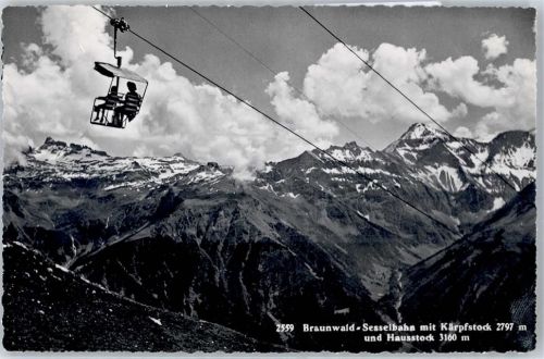 8784 Braunwald 1949 - Seilbahn Sesselbahn AKU1