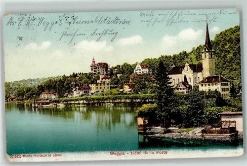 6353 Weggis 1911 Gebrauchsspuren Hotel de la Poste