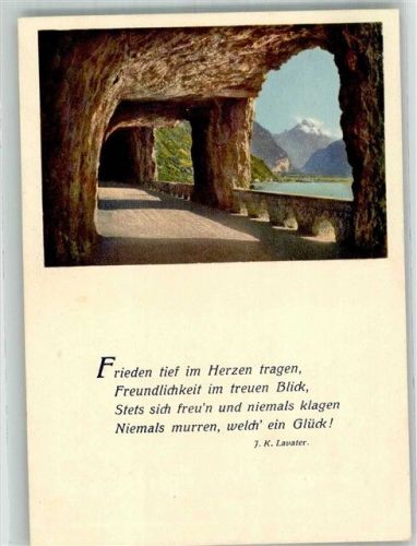 Axenstrasse 1932 Foto AK Axenstrasse Gedciht Lavater