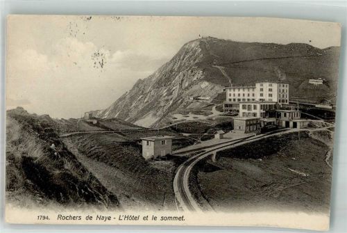 Rochers de Naye 1910 Foto AK Hotel Bahnhof