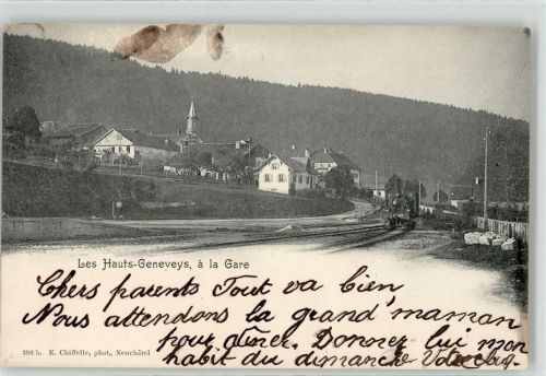 2208 Les Hauts-Geneveys 1910 - La Gare Bahnhof Eisenbahn